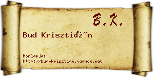 Bud Krisztián névjegykártya